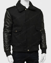 Power Book II Ghost Tariq St Patrick Bomber Jacket Bomber Jacket unisex front product view | Dash Racegear — Michael Rainey Jr. Power Book 2 Bomber Jacket