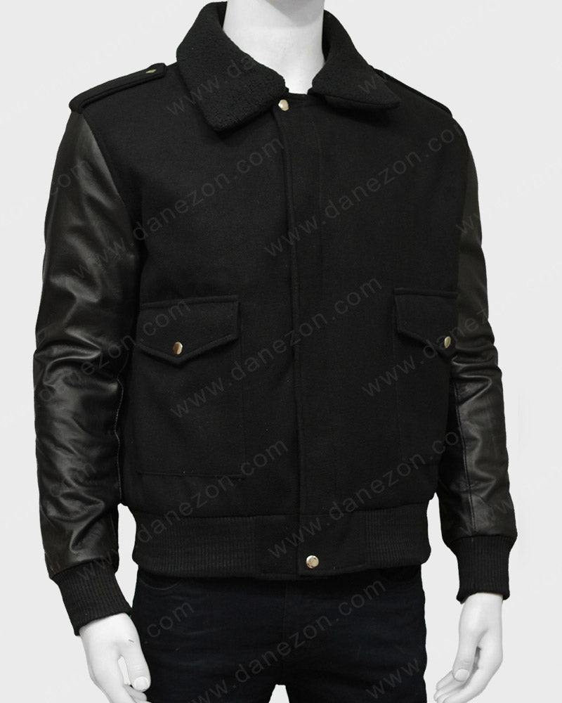 Power Book II Ghost Tariq St Patrick Bomber Jacket Bomber Jacket unisex front product view | Dash Racegear — Michael Rainey Jr. Power Book 2 Bomber Jacket