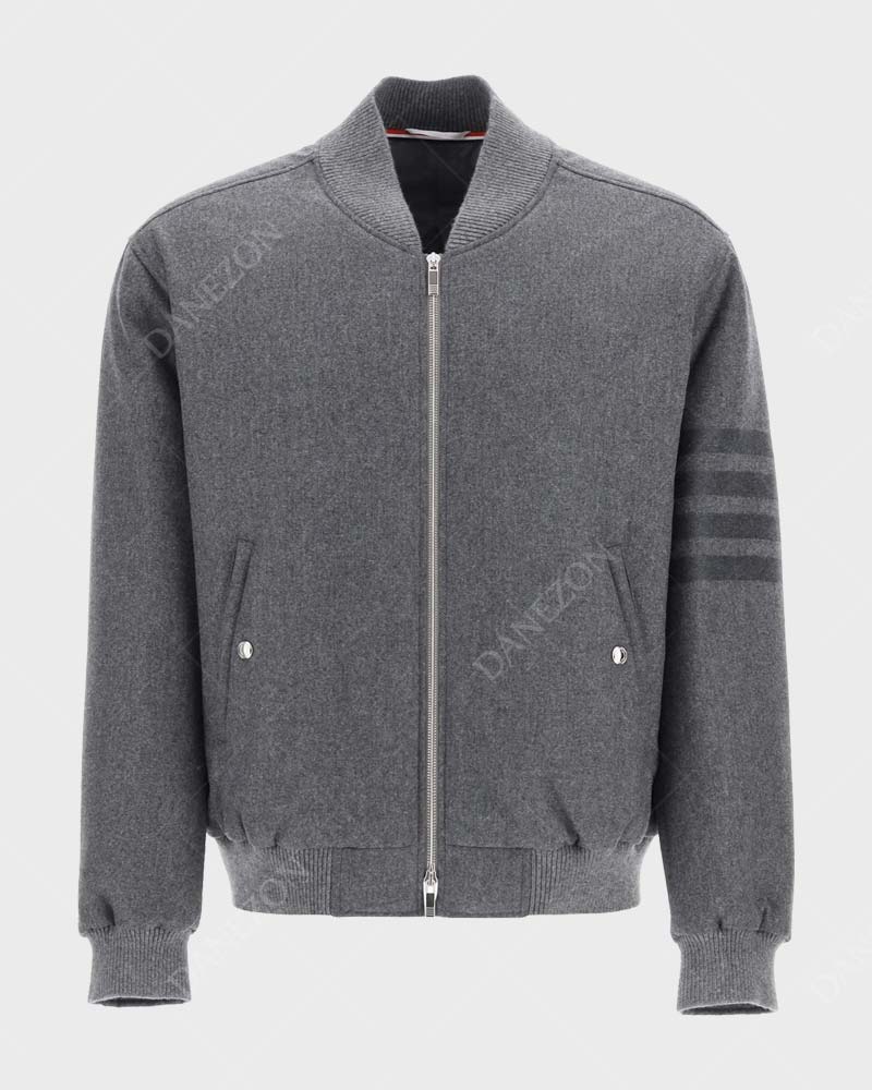 Power Book II Ghost S02 Tariq St Patrick Grey Wool Jacket Jacket unisex front product view | Dash Racegear — Power Book II Tariq St Patrick Grey Wool Jacket