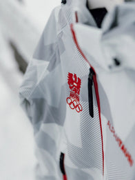 Winter Olympics 2026 Team Austria Opening Ceremony Jacket Jacket unisex detail view 6 | Dash Racegear — Milano Cortina 2026 Team Austria grey hooded jacket with front pockets and hood for stylish Olympic fan gear.
