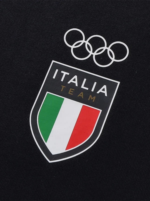 Winter Olympics 2026 Team Italy EA7 Emporio Armani Crew Sweatshirt Sweatshirt unisex detail view 3 | Dash Racegear — Navy EA7 Emporio Armani crew sweatshirt celebrating Team Italy at Milano Cortina 2026, stylish and sporty.