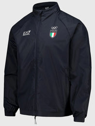 Winter Olympics 2026 Team Italy EA7 Emporio Armani Tech Jacket Jacket unisex detail view 2 | Dash Racegear — EA7 Emporio Armani Team Italy Milano Cortina 2026 black puffer jacket, combining winter performance with Olympic fan style.