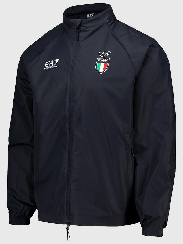 Winter Olympics 2026 Team Italy EA7 Emporio Armani Tech Jacket Jacket unisex detail view 2 | Dash Racegear — EA7 Emporio Armani Team Italy Milano Cortina 2026 black puffer jacket, combining winter performance with Olympic fan style.