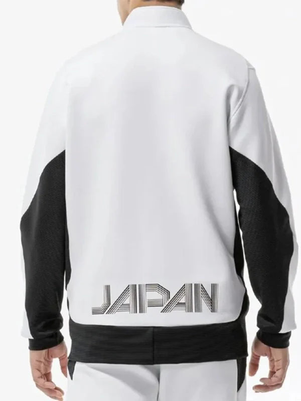 Winter Olympics 2026 Team Japan Kaori Sakamoto Jacket Jacket unisex detail view 7 | Dash Racegear — White and black Japan Opening Ceremony jacket for 2026 Winter Olympics with national emblems and clean design.
