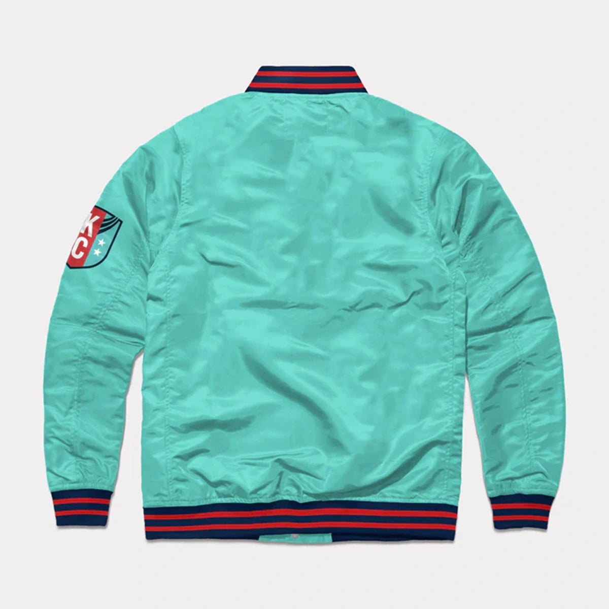 Ted Lasso KC Current Letterman Jacket Jacket unisex detail view 2 | Dash Racegear — KC Current varsity jacket inspired by Ted Lasso show look