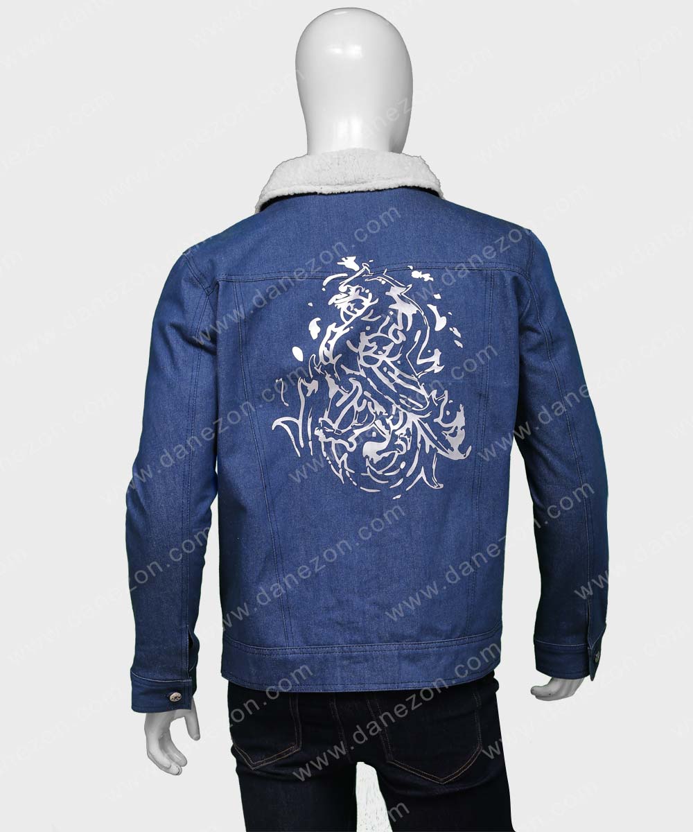 Tell Me Why Tyler Ronan Jacket Jacket unisex detail view 5 | Dash Racegear — Tyler Ronan Denim Jacket Shearling Collar