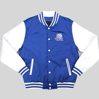 Tennessee State Royal Baseball Jacket Jacket unisex front product view | Dash Racegear — Retro-style baseball jacket in Tennessee State royal—cool, casual, and timeless.