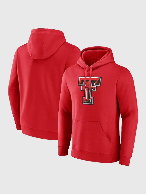 Texas Tech Red Raiders Hoodie Hoodie unisex front product view | Dash Racegear — Texas Tech Red Raiders red pullover hoodie featuring a bold collegiate design with cozy comfort for everyday wear.