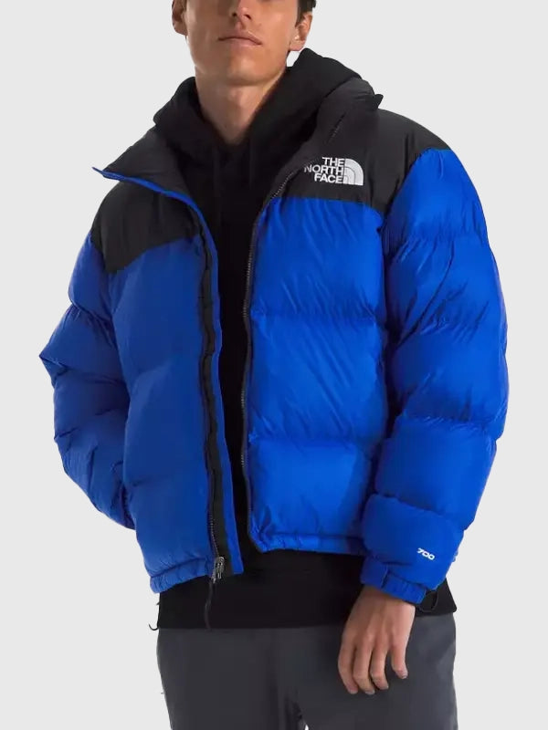 The North Face Puffer Jacket 700 Puffer Jacket unisex front product view | Dash Racegear — Recreated Retro Nuptse 700 puffer jacket inspired by the 1996 design with durable fabric and winter warmth