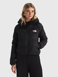 The North Face Women’s Hydrenalite Down Hoodie Hoodie unisex front product view | Dash Racegear — The North Face Women’s Hydrenalite Down Puffer Hoodie Jacket, hooded and insulated, designed for cold-weather comfort.