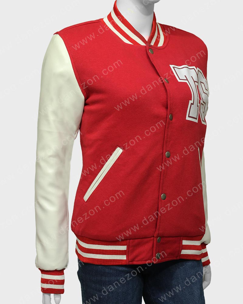 Taylor Swift Red Varsity Jacket Varsity Jacket unisex detail view 3 | Dash Racegear — Taylor Swift Red Letterman Jacket