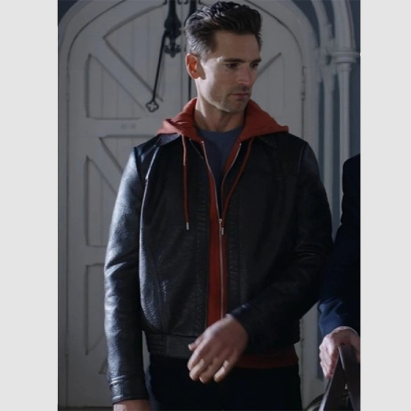 The Reluctant Royal Andrew W. Walker Leather Jacket Leather Jacket unisex detail view 3 | Dash Racegear — Classic Brown Leather Jacket – Worn by Andrew W. Walker in The Reluctant Royal