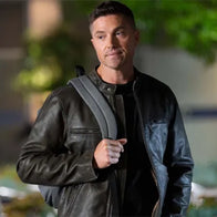 The Rookie S07 Tim Bradford Leather Jacket Leather Jacket unisex front product view | Dash Racegear — Tim Bradford’s Iconic Outerwear – The Rookie S07 Leather Jacket