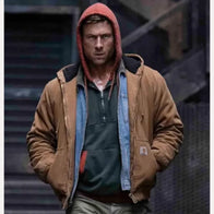 The Running Man Glen Powell Carhartt Jacket Jacket unisex front product view | Dash Racegear — Glen Powell Jacket – Carhartt Style in The Running Man
