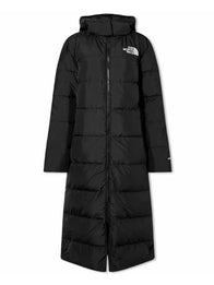 The North Face Long Puffer Jacket Puffer Jacket unisex detail view 5 | Dash Racegear — The North Face Women's Puffer Jacket, long black design with hood, ideal for layering and cold weather.