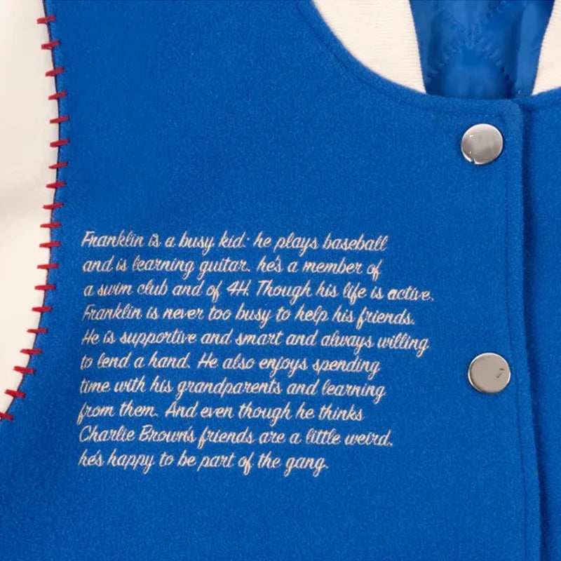 Tier Franklin Armstrong Varsity Jacket Varsity Jacket unisex detail view 3 | Dash Racegear — Tier Jacket Featuring Franklin Armstrong – Limited Varsity Look