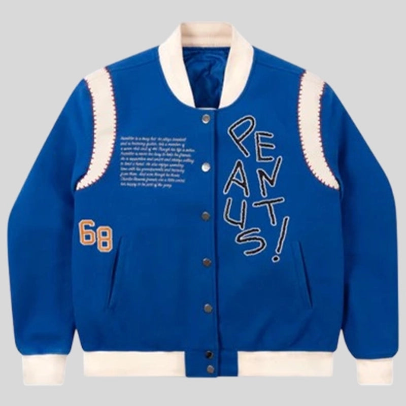 Tier Franklin Armstrong Varsity Jacket Varsity Jacket unisex front product view | Dash Racegear — Tier Varsity Jacket – Cartoon-Inspired Franklin Armstrong Edition