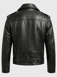 Tom Brady Debut For Gucci Jacket Jacket unisex detail view 4 | Dash Racegear — A black leather biker jacket combining Gucci design with Tom Brady inspired fashion influence.