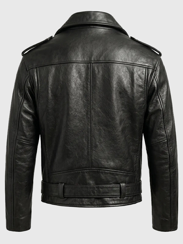 Tom Brady Debut For Gucci Jacket Jacket unisex detail view 4 | Dash Racegear — A black leather biker jacket combining Gucci design with Tom Brady inspired fashion influence.
