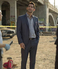 Lucifer Morningstar Grey Suit Fashion Apparel unisex detail view 3 | Dash Racegear — Lucifer Morningstar Grey Wool Suit