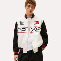 Tommy Hilfiger F1 Movie Racing Varsity Jacket Varsity Jacket unisex front product view | Dash Racegear — F1 Movie Varsity Jacket – Tommy Hilfiger Racing Edition