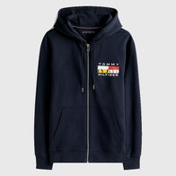 Tommy Hilfiger Flag Logo Zip Hoodie Hoodie unisex front product view | Dash Racegear — Tommy Hilfiger zip hoodie with signature flag logo design