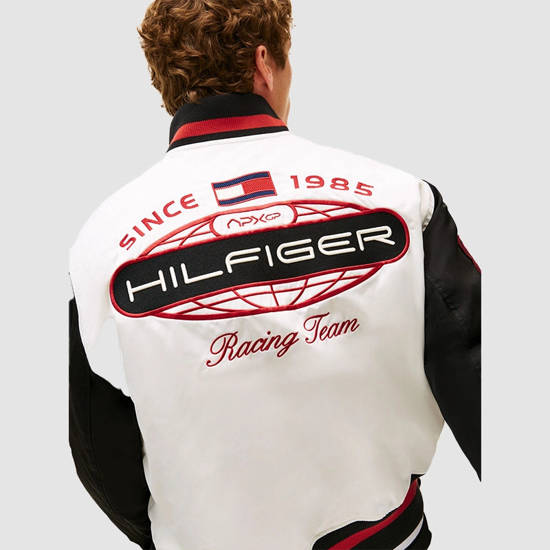 Tommy Hilfiger F1 Movie Racing Varsity Jacket Varsity Jacket unisex detail view 5 | Dash Racegear — F1 The Movie jacket in classic varsity cut by Tommy Hilfiger