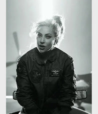 Lady Gaga Top Gun 2 Jacket Jacket unisex front product view | Dash Racegear — Top Gun 2 Lady Gaga Green Flight Jacket