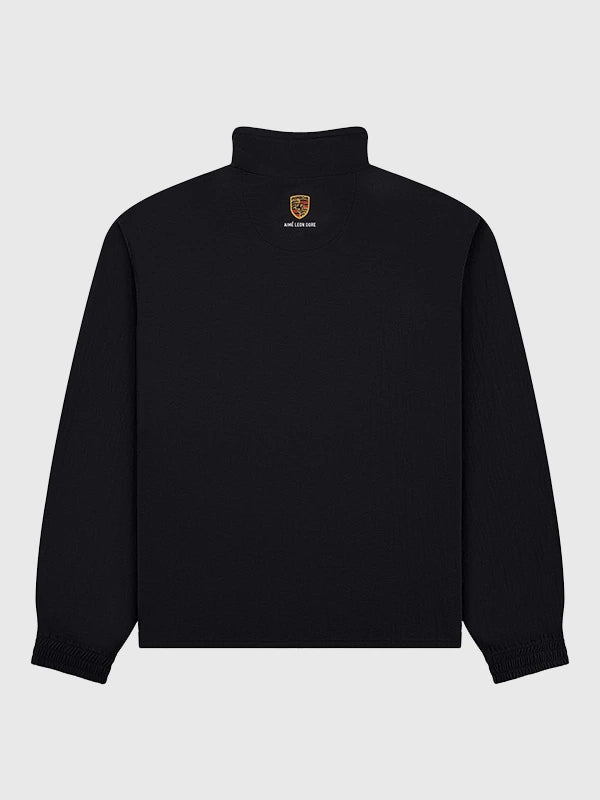 Aimé Leon Dore x Porsche Black Track Jacket Jacket unisex detail view 2 | Dash Racegear — Aimé Leon Dore x Porsche premium black sports jacket