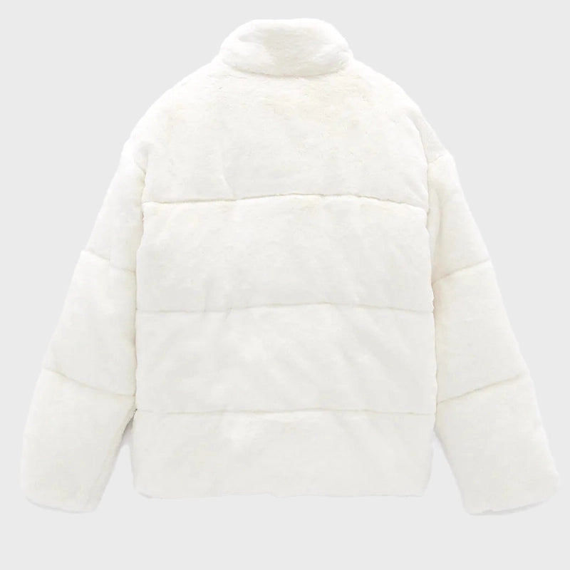 Womens Fur Puffer Jacket Puffer Jacket unisex detail view 2 | Dash Racegear — Trendy Fur Puffer White Jacket For Womens