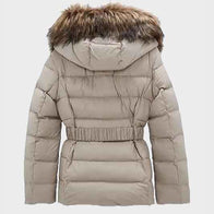 Womens Puffer Jacket With Fur Hood Puffer Jacket women detail view 2 | Dash Racegear — Womens Fur Hooded Puffer Jacket
