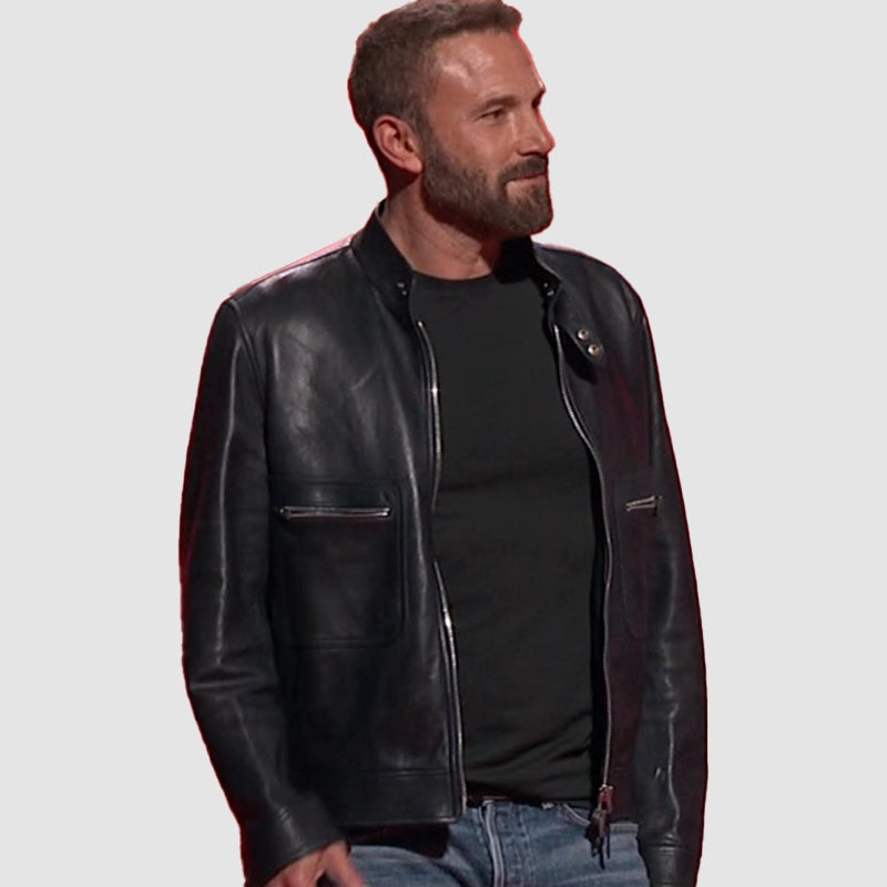 TUDUM 2025 Ben Affleck Jacket Jacket unisex detail view 5 | Dash Racegear — Classic black leather jacket worn by Ben Affleck at TUDUM 2025