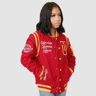 Tuskegee University Varsity Jacket Varsity Jacket unisex detail view 3 | Dash Racegear — Tuskegee varsity outerwear that pairs vintage athletic vibes with school pride.
