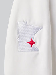 UNRL x Twins Crossover Hoodie II Hoodie unisex detail view 4 | Dash Racegear — Minnesota Twins UNRL hoodie II in white, great for relaxed streetwear and fan looks.