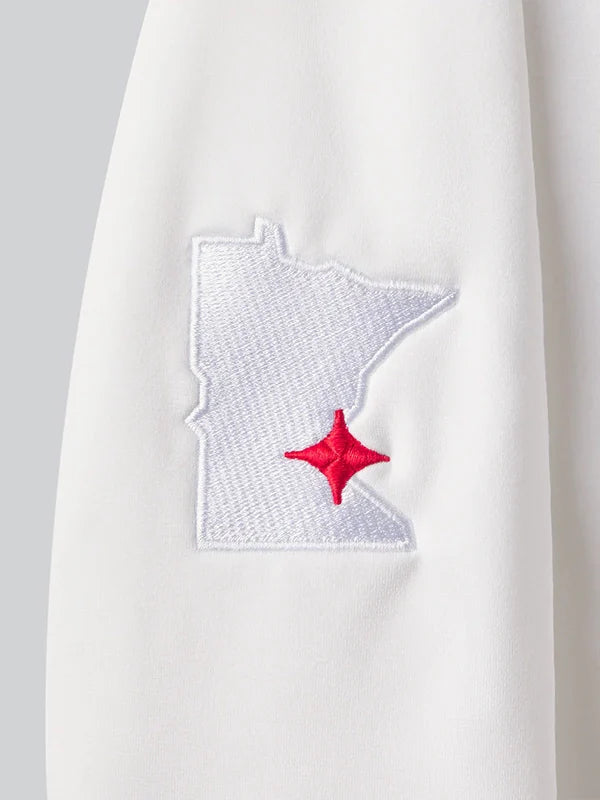 UNRL x Twins Crossover Hoodie II Hoodie unisex detail view 4 | Dash Racegear — Minnesota Twins UNRL hoodie II in white, great for relaxed streetwear and fan looks.
