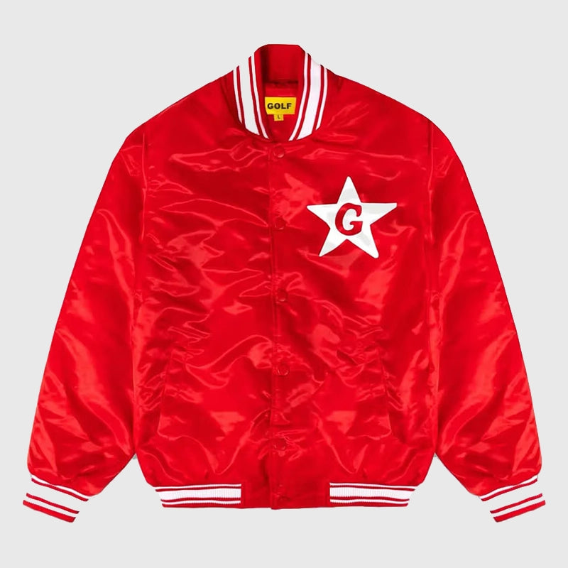 The Glass Tappers x Golf Wang Bomber Jacket Bomber Jacket unisex front product view | Dash Racegear — Creative Streetwear – Glass Tappers x Golf Wang Jacket