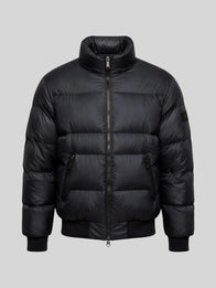 UEFA Champions League Vincent Kompany Puffer Jacket Puffer Jacket unisex detail view 3 | Dash Racegear — 2026 UEFA Champions League black puffer jacket worn at Signal Iduna Park, sporty sideline football fashion.