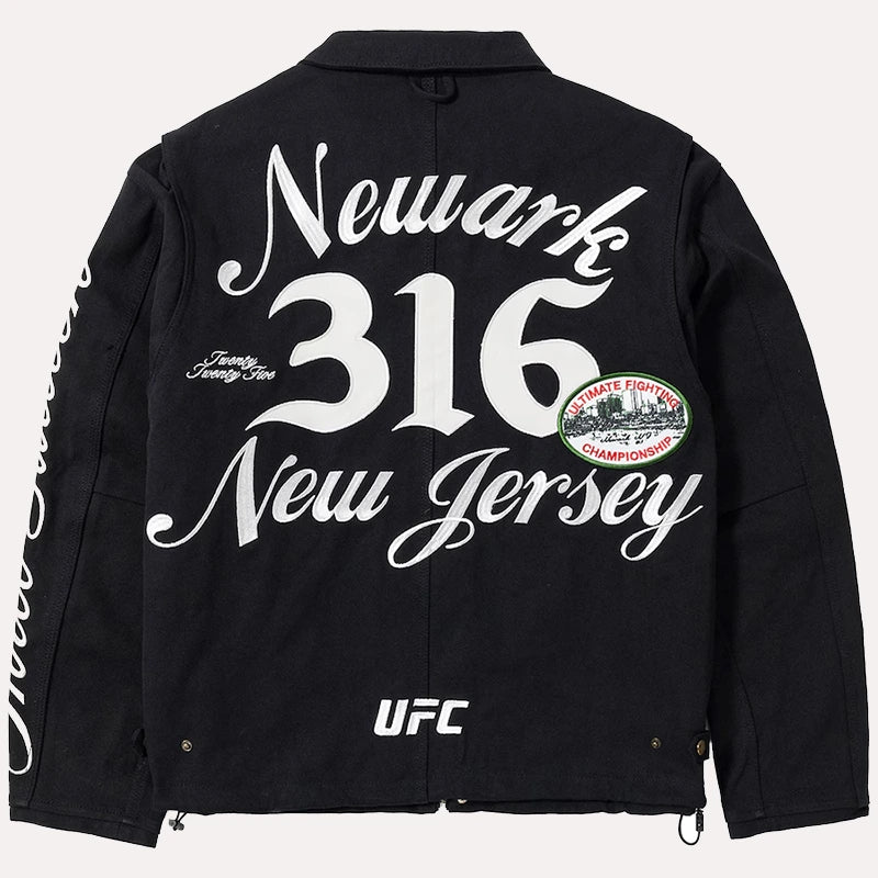 UFC 316 Patchwork Full-Zip Canvas Jacket Jacket unisex detail view 3 | Dash Racegear — ufc canvas jacket with patchwork design