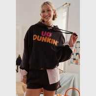 UO x Dunkin Graphic Bubble Hoodie Hoodie unisex front product view | Dash Racegear — UO Dunkin hoodie styled in trendy graphic bubble look