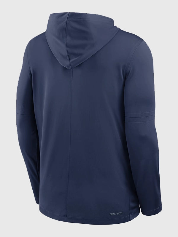 USA 2026 World Baseball Classic Long Sleeve Hoodie T-Shirt Hoodie unisex detail view 2 | Dash Racegear — Nike Dri-FIT long sleeve hoodie T-shirt in navy, USA Baseball 2026 World Baseball Classic edition for game days.