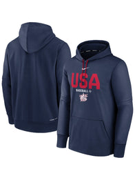 USA 2026 World Baseball Classic Hoodie Hoodie unisex front product view | Dash Racegear — Navy USA 2026 World Baseball Classic Nike Hoodie, relaxed fit, bold team graphics, and cozy fleece for fans.