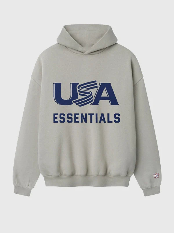 Essentials USA Baseball Sport Hoodie Hoodie unisex detail view 4 | Dash Racegear — Fear of God Essentials USA Baseball 2026 pullover fleece hoodie for sporty comfort and daily wear.