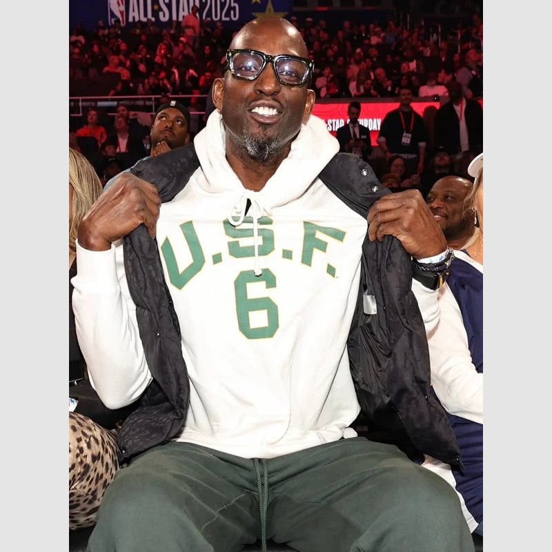 Kevin Garnett USF Bill Russell Hoodie Hoodie unisex front product view | Dash Racegear — Kevin Garnett USF Hoodie Paying Tribute to Bill Russell’s Legacy