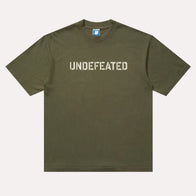 Undefeated Stencil Short Sleeve T-Shirt Shirt unisex front product view | Dash Racegear — Versatile Streetwear – Undefeated Stencil Logo Shirt