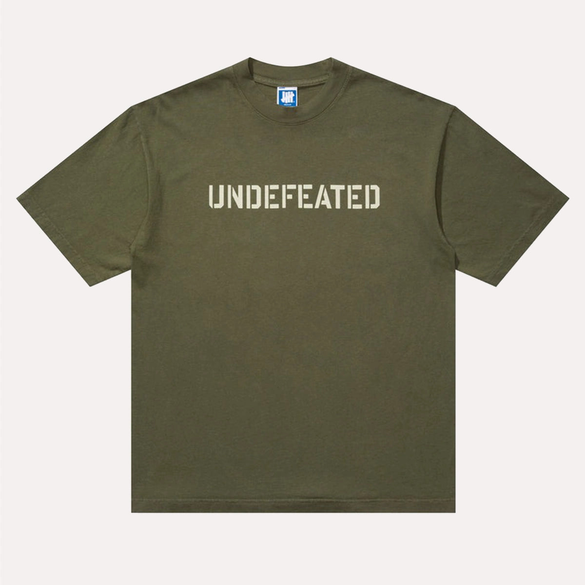 Undefeated Stencil Short Sleeve T-Shirt Shirt unisex front product view | Dash Racegear — Versatile Streetwear – Undefeated Stencil Logo Shirt