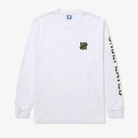 Undefeated Stencil Long Sleeve T-Shirt Shirt unisex front product view | Dash Racegear — Undefeated Stencil Long Sleeve Tee – Everyday Style
