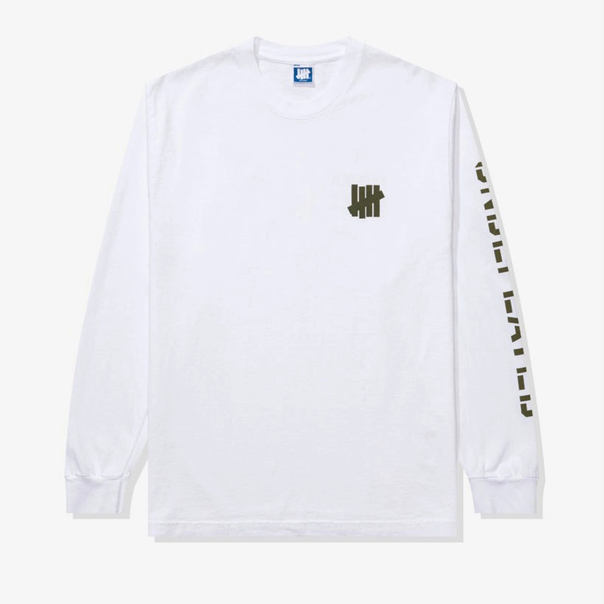 Undefeated Stencil Long Sleeve T-Shirt Shirt unisex front product view | Dash Racegear — Undefeated Stencil Long Sleeve Tee – Everyday Style