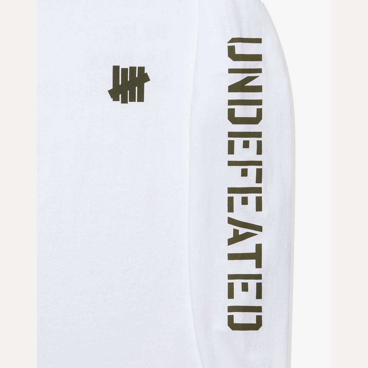 Undefeated Stencil Long Sleeve T-Shirt Shirt unisex detail view 5 | Dash Racegear — Minimalist Style – Undefeated Stencil Logo Long Sleeve Tee
