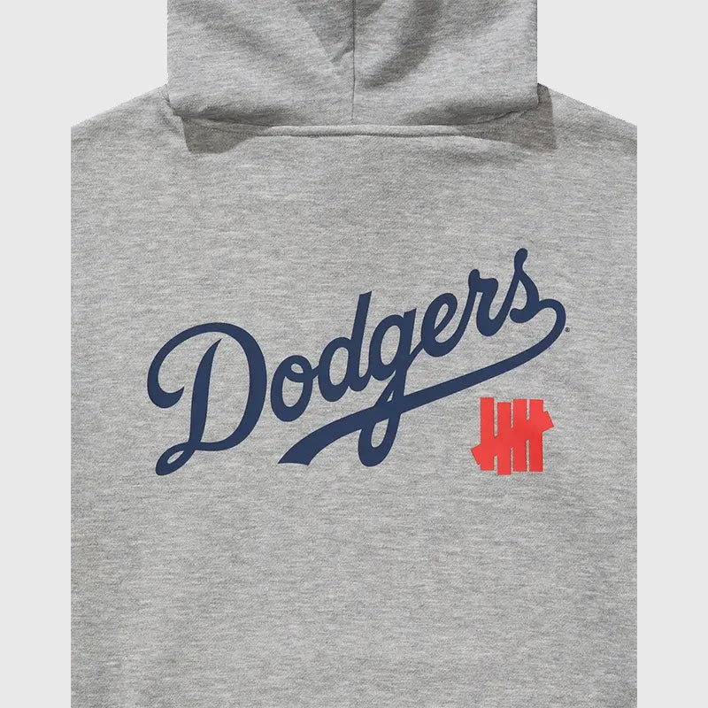 Undefeated x NE x Dodgers Stacked Logo Hoodie Hoodie unisex detail view 4 | Dash Racegear — Undefeated x NE Dodgers hoodie showcasing stacked logo design
