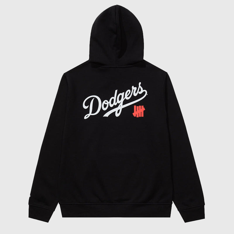 Undefeated x NE x Dodgers Stacked Logo Hoodie Hoodie unisex detail view 6 | Dash Racegear — New Era collaboration hoodie with Undefeated stacked Dodgers logo